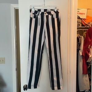 ASOS NWT black and white stripe jeans